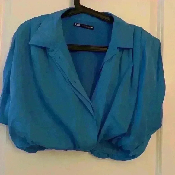 Blue puffy crop top - Picture 2 of 6